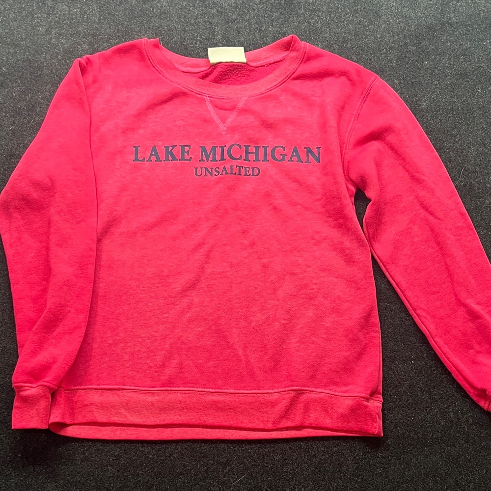 Lake Michigan Unsalted Women's Red Crew Neck Sweater
